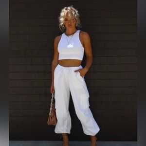 White joggers NWT